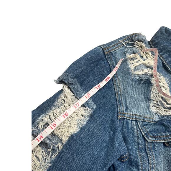 Oversized distressed denim jacket - Picture 5 of 5
